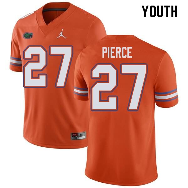 Youth NCAA Florida Gators Dameon Pierce #27 Stitched Authentic Jordan Brand Orange College Football Jersey UCJ1365EQ